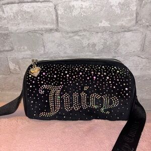 Juicy Couture Black and Gold Rhinestone Crossbody Bag